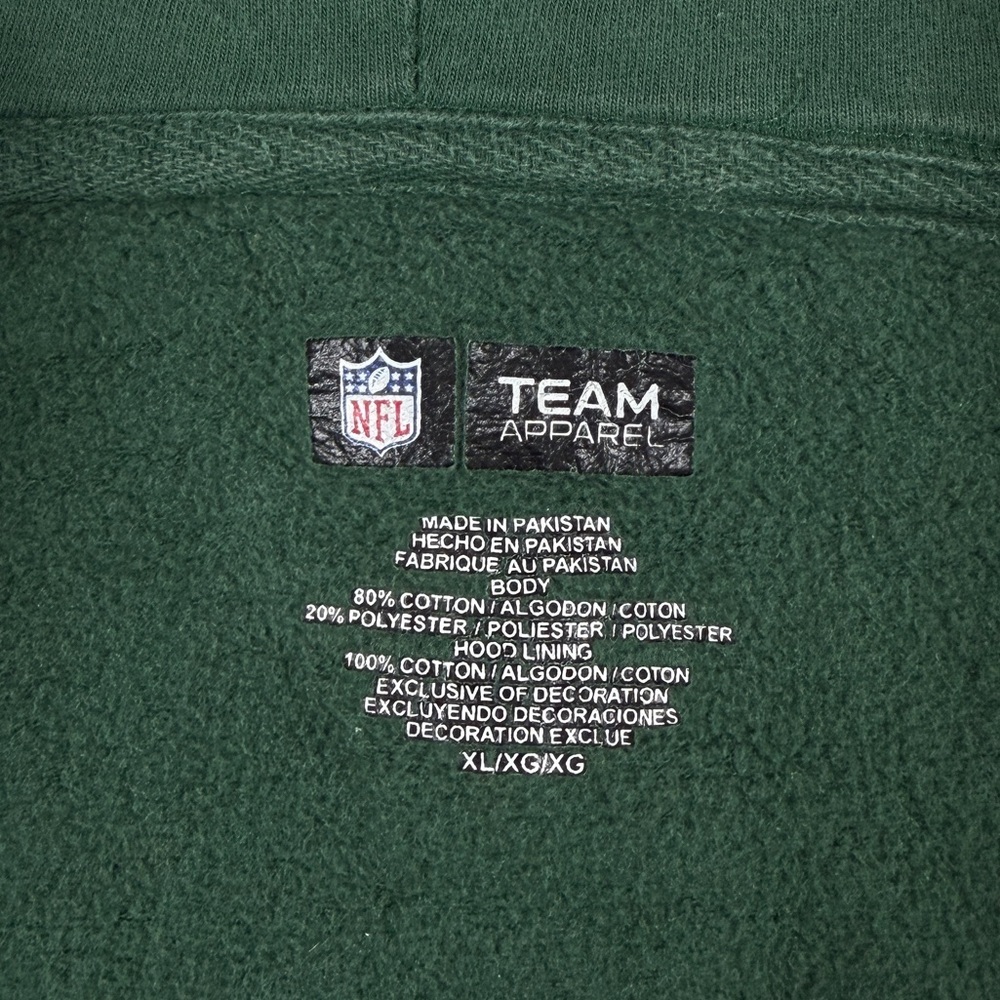 Vintage NFL Team Apparel NY Jets Football Green Hooded Zip Up Sweatshirt Size XL - Picture 4 of 9